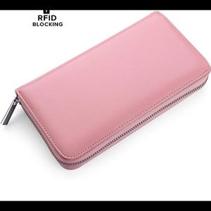Buvelife wallet RFID PINK LEATHER NICE. NEW